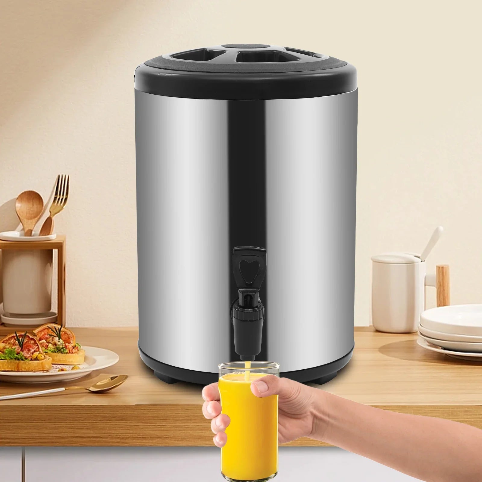 Stainless Steel Insulated Beverage Dispenser — 8L