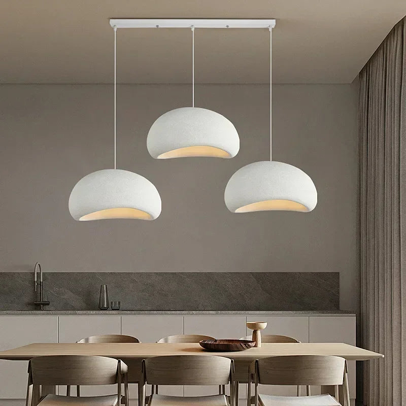 Modern Sculpted LED Pendant Light – Minimalist Resin Chandelier for Contemporary Living Spaces