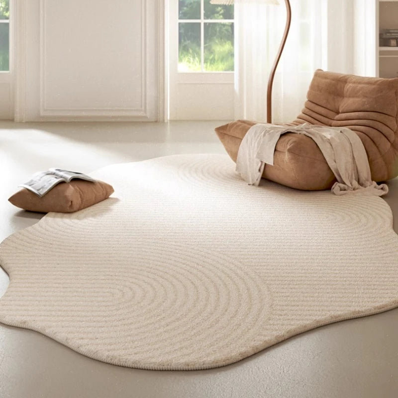 Cream Style Irregular Rug – Soft, Plush & Sculptural Comfort for Modern Living Spaces