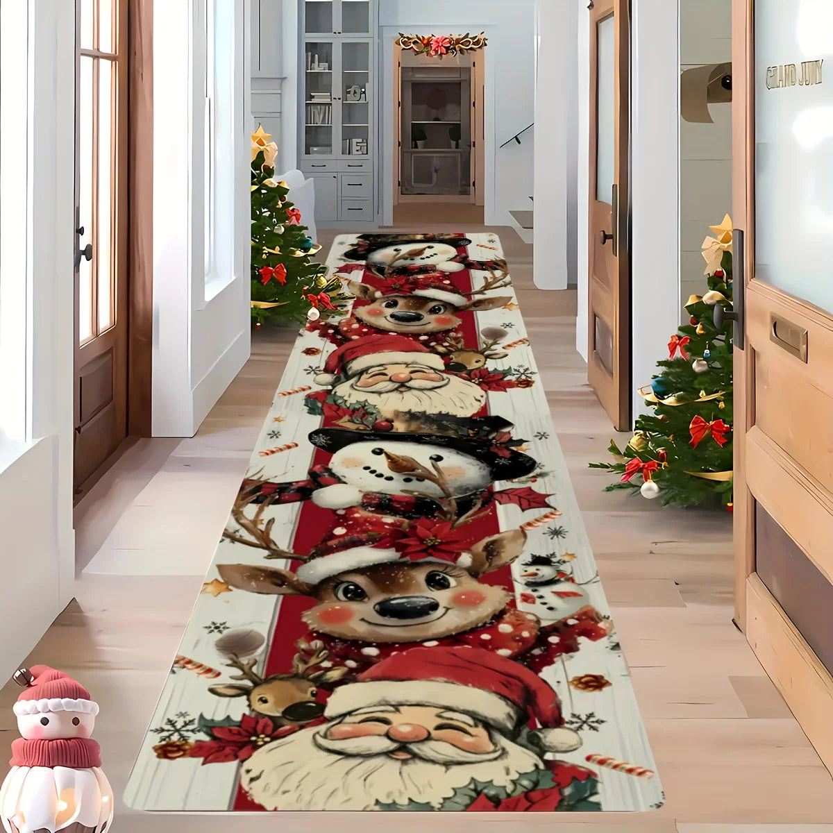 VIKAMA Christmas Reindeer Runner Rug – Soft, Cosy & Perfect for Festive Home Décor
